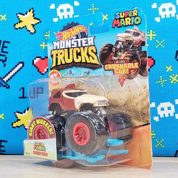 Hot Wheels Super Mario Donkey Kong Monster Trucks w/ Crushable Car 2019 30/75 - Picture 3 of 6